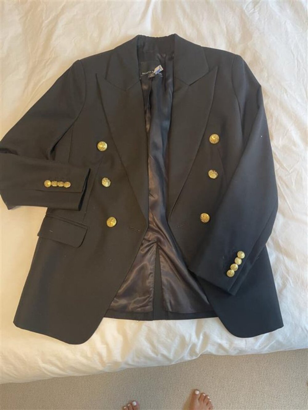 Timeless Double Breasted Gold Button Blazer Size 4